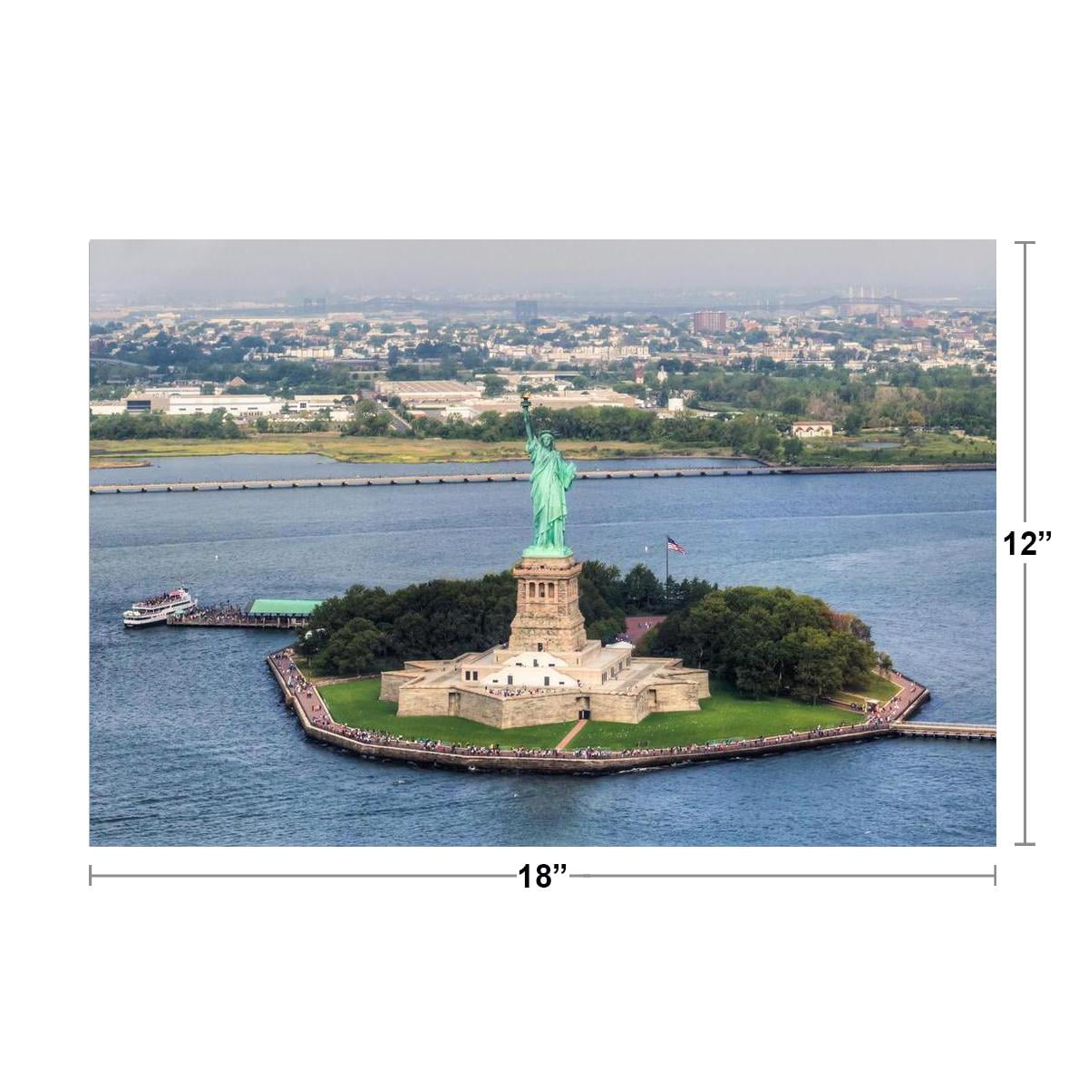 Aerial View of Statue of Liberty New York City Photo Art Print Poster 18x12 inch 