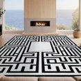 thumbnail image 2 of Design&I 2'x3' Washable Throw Rug Low Profile Daily Traffic Ready Accent Traditional Greek Key Geometric Maze Bold Fretwork Frame Border for Hallway, Laundry Room, 2 of 7