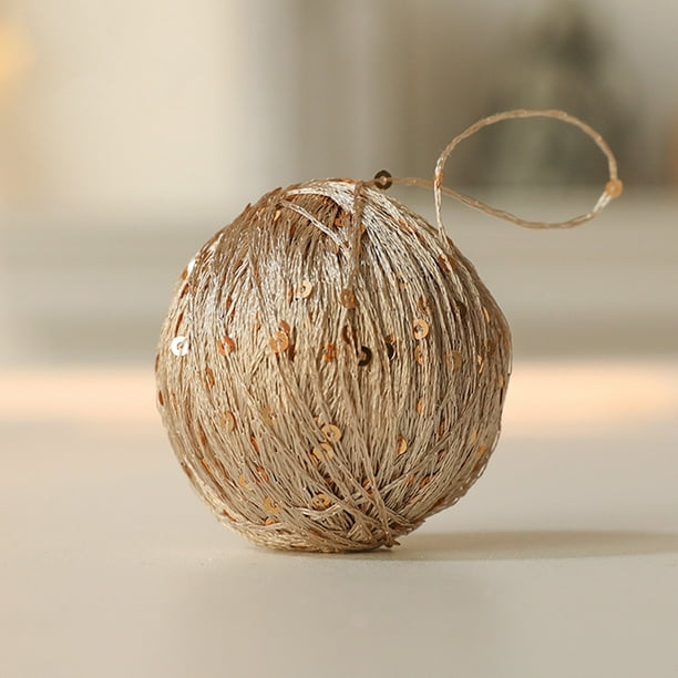 Xihbxyly Lista de Deseos Bola de Hilo Colgante, Hilo Navideño, Suministros para Tejer a Mano, Adorno Festivo para Colgar En Árbol de Navidad para La Decoración Del Hogar