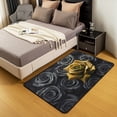 thumbnail image 3 of Erosebridal Black Gold Rose Carpet 3x5 Romantic Floral Area Rug,3D Roses Decorative Accent Rug For Women Bedroom,Wedding Valentines Day Decorations Blossom Flower Indoor Floor Mat, 3 of 6