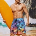 thumbnail image 2 of Yuyamidu Men's Swim Shorts Quick Dry Bathing Suit Shorts Palm Tree Beach Board Shorts with Pockets, Lightweight Summer Swimwear Bathing Suit Man S, 2 of 8