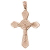 14K Rose Gold Crucifix Pendant - 44 mm