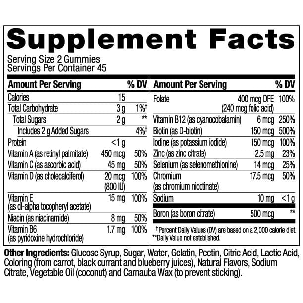 OLLY Women's Daily Multivitamin Gummy, Berry Flavor, 3-Pack, 90 Ct Ea