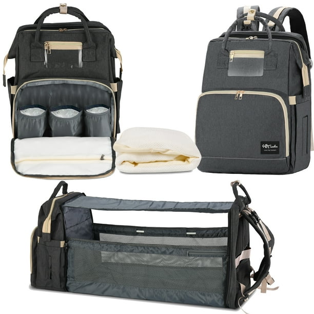 HAPPYLUOKA Baby Diaper Bag Backpack for Girls, Adjustable Shoulder