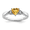 Citrine, variant on Pink Tourmaline Heart Ring for Women, 925 Sterling Silver 0.75 Ct with Diamond Accents