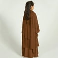 thumbnail image 3 of IDOPIP Kids Girls Muslim Chiffon Abaya Open Front Cardigan Modest Dress with Hijab Middle East Arabian Robe, 3 of 7