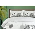 thumbnail image 4 of Ambesonne Ferris Wheel Duvet Cover Set, Park Silhouette City, 2-Calking, Grey Pale Grey and White, 4 of 7