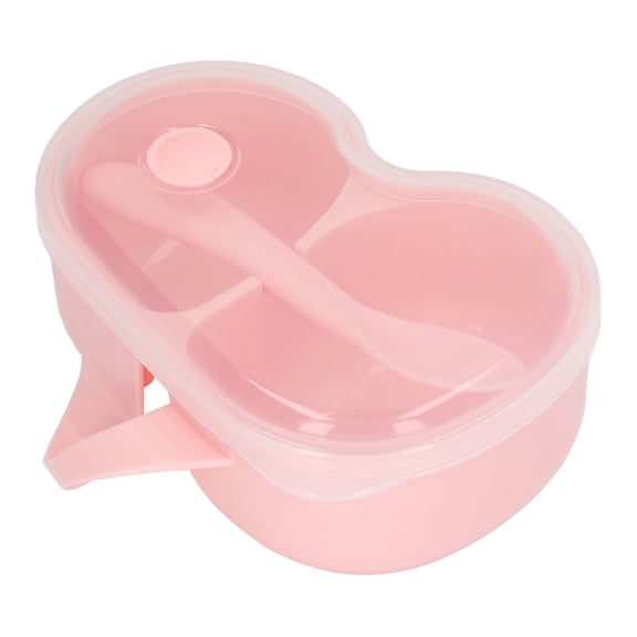 Baby Bowls, 2 Compartment Bowls for Baby Toddler Self-Feeding, Leak-Proof PP Bowl with Lid Spoon, Dishwasher Safe