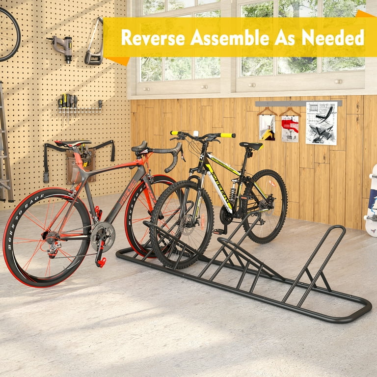 Mr IRONSTONE 5 Bike Floor Parking Racks Adult Kids Bicycles