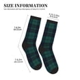 thumbnail image 3 of Women's Men's Deep Blue & Green Plaid Colorful Novelty Pattern Crew Athletic Socks, 3 of 7