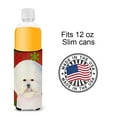 thumbnail image 4 of Bichon Frise Red and Green Snowflakes Holiday Christmas Ultra Hugger for slim cans, 4 of 6