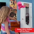 thumbnail image 2 of Wooden Basketball Hamper - Hoop Laundry Basket Over the Door - Room Decor, 2 of 6