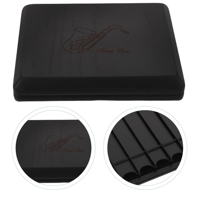 FONWILYO Black Wood Alto Sax Reed Case with Universal Compatibility for Clarinet Oboe and Saxophone