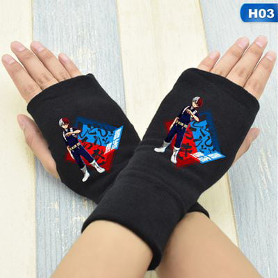 Fancyleo My Hero Academia-Todoroki/Izuku Midoriya Deku/Katsuki Black Cotton Fingerless Gloves Best Christmas Gifts to