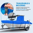 thumbnail image 5 of NEH T-Top Boat Cover 17-19ft, Thick Heavy Duty Fabric, Fade-Proof, Rip Resistant, Waterproof, Trailerable, Hard Top Center Console Cover, Pacific Blue, 5 of 9