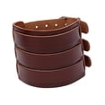 thumbnail image 4 of Pulsera de puño para hombre, pulsera artesanal para el día de San Valentín, regalo de cumpleaños para hombre Marrón, 4 of 10