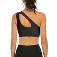 thumbnail image 5 of Single Shoulder Sport Bras for Women Asymmetrical Shoulder Wirefree Padded Sports Bras Medium Support Yoga Bra Removable Cups, 5 of 6