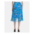 thumbnail image 2 of Calvin Klein Floral Midi Skirt Ocean Multi 4, 2 of 4