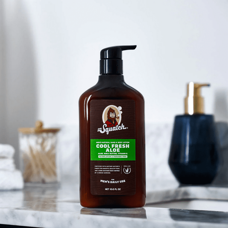 Dr. Squatch Natural Hand & Body Lotion for All Skin Types, Cool Fresh Aloe,  10 fl oz 