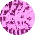 thumbnail image 1 of Ahgly Company Indoor Round Abstract Pink Modern Area Rugs, 4' Round, 1 of 4