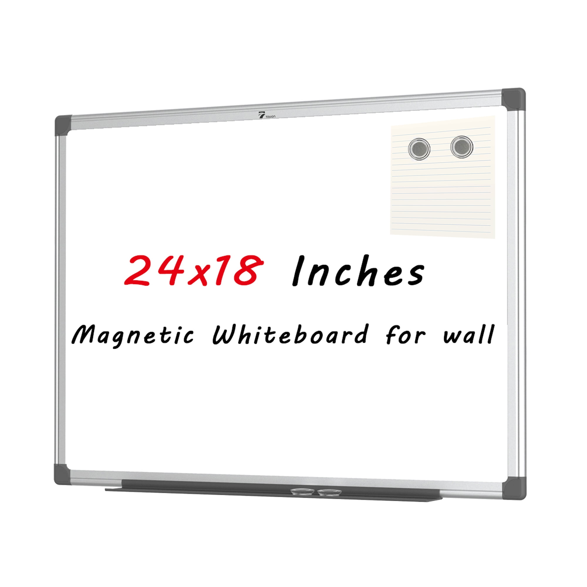 TOWON Dry Erase White Board Aluminum Frame Lightweight