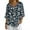 Tropical Palm Leaves, variant on Xoenoiee Cat Cherry Blossom Print Women's Vintage Linen Tops 3/4 Sleeve Boho Summer Graphic Tees Tunic Shirts Casual Loose Button Blouses, Size S