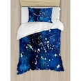 thumbnail image 3 of Indigo Duvet Cover Set Queen Size, Grunge Space Time Inspired Ombre Colored Modern Artistic Image, Decorative 3 Piece Bedding Set with 2 Pillow Shams, Dark Blue Pale Blue and White, by Ambesonne, 3 of 3