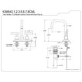 thumbnail image 5 of Kingston Brass KS6645CML Double-Handle 3-Hole Deck Mount 4-Inch Centerset Bathroom Faucet with Brass Pop-Up in Oil Rubbed Bronze, 5 of 8
