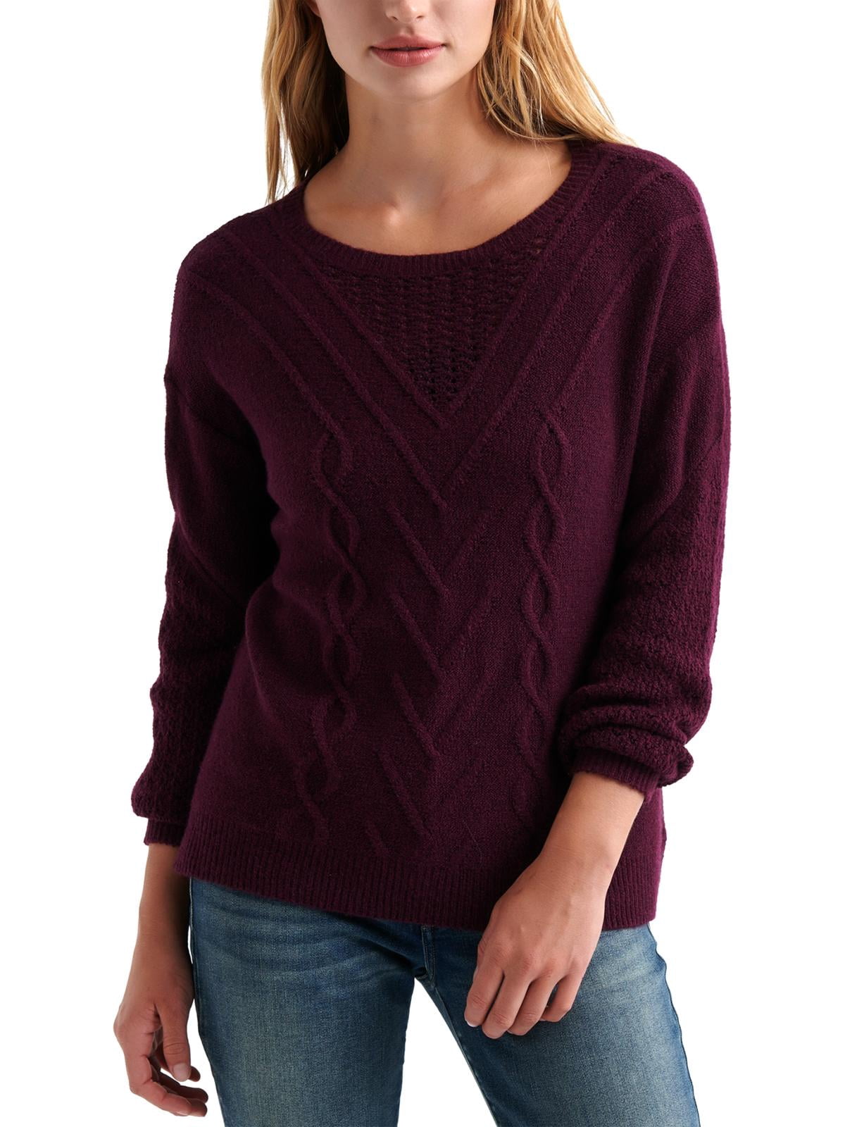 Lucky Brand Womens Cable Knit Boatneck 