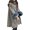Grey, variant on comerut Women Cape Coat Solid Color Faux Fur Collar Autumn Winter Warm Loose-fitting Mid-length Poncho Coat for Daily Wear