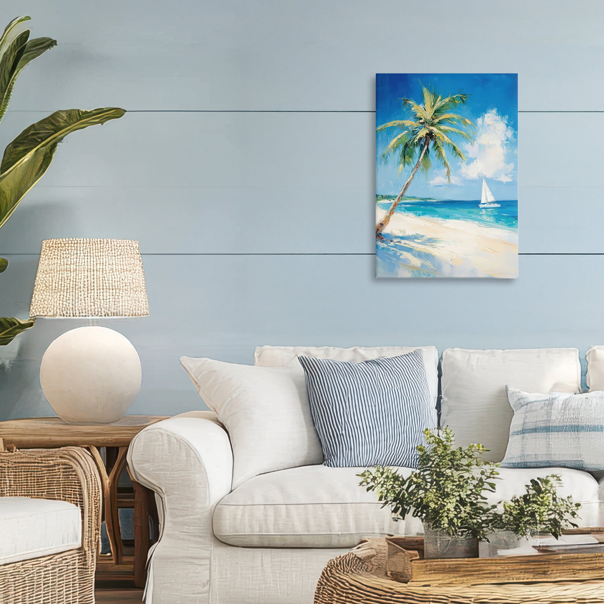 Stupell Industries White Clouds & Sails Canvas Wall Art, design by Petal Prints Design