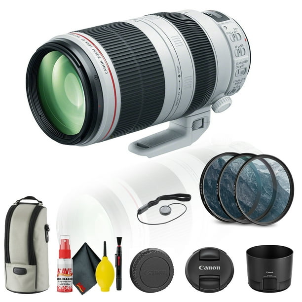 Canon EF 100-400mm f/4.5-5.6L Est Objectif II USM (9524B002) + Kit de Filtre + Bouchon + Plus