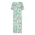 thumbnail image 3 of Offres de Vacances Iumwxz Pyjamas Doux Tendance Ensembles Assortis Tenues de Voyage pour Femmes Imprimé Floral Col Rond Manches Courtes Taille Élastique Pantalons Raccourcis Ensembles 2 Pcs pour Femmes Rue, 3 of 4