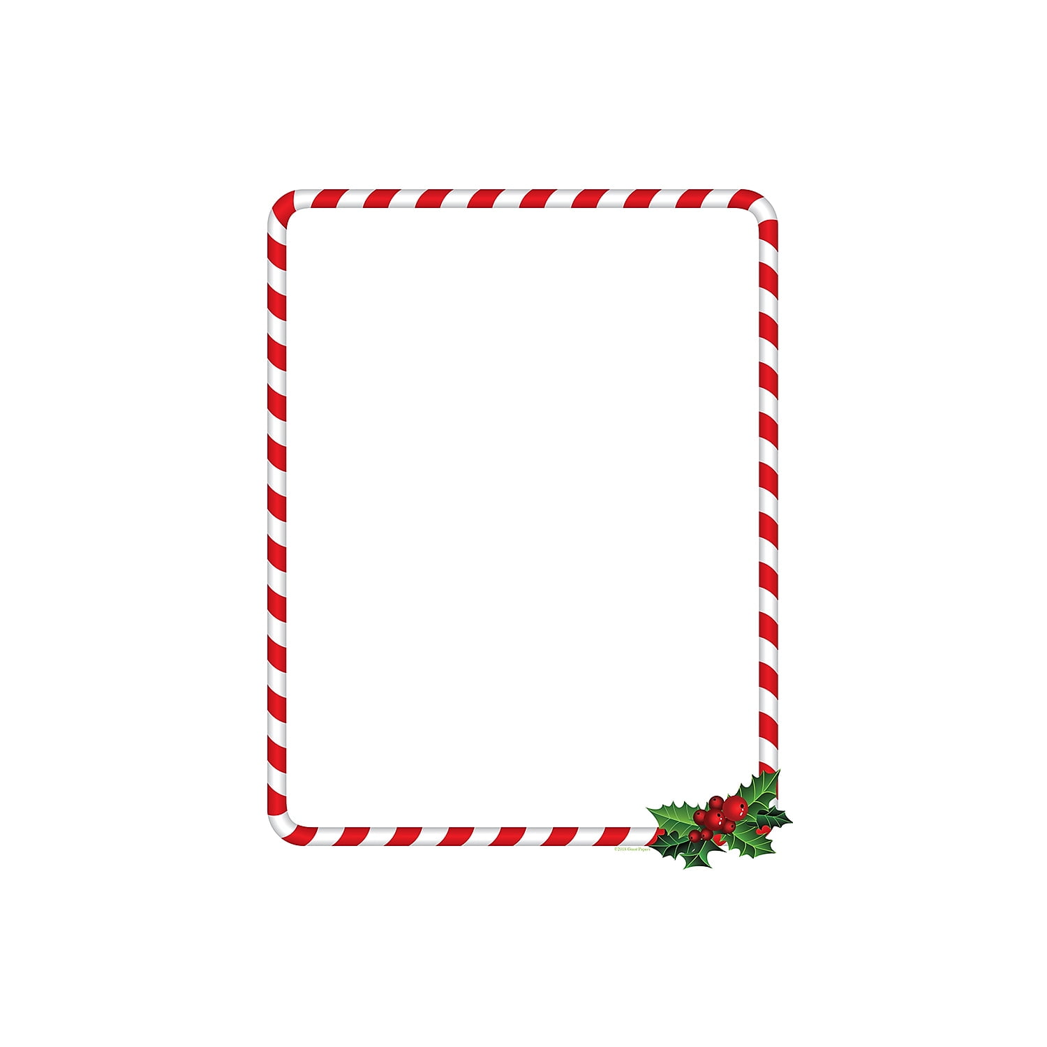 Great Papers! Candy Cane Holly Holiday Letterhead 8.5'' x 11'' 80 sheets (2018020)