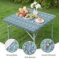 thumbnail image 4 of Light Blue Christmas Snowman Pattern Square Fitted Tablecloth with Elastic Edge,Square Table Cover,Washable Elastic Table Cover for Home Kitchen Party Decor 36"x36", 4 of 6