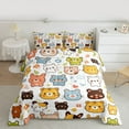 thumbnail image 2 of jejeloiu Cute Tiger Pattern Bedding Comforter Set,Kawaii Cartoon Bear Twin Comforter Sets,Colorful Cartoon Wildlife Bedding Set For Kids,Super Cozy Room Decor Reversible,2pcs, 2 of 8