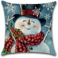 thumbnail image 2 of Set of 4,Christmas Snowman Throw Pillow Covers Decorative Cushion Cases Xmas Winter Holiday Decora Pillowcase 18x18 inch Cushion Cover Square Pillowcase for Sofa Couch Bed (Christmas Snowman), 2 of 5