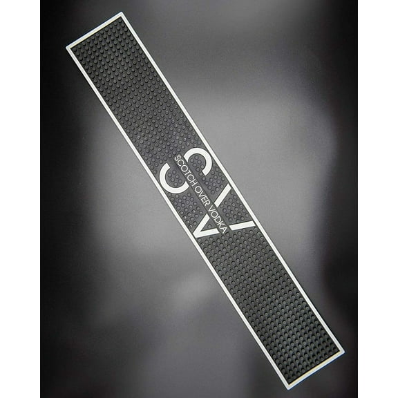 Scotch Over Vodka Rail Bar Mat Heavy-Duty Rubber Non Slip