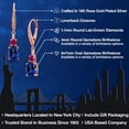 thumbnail image 2 of Gem Stone King 18K Rose Gold Plated Silver Blue Created Sapphire and Red Created Ruby Dangle Earrings for Women with Lab Grown Diamond (5.13 Cttw, Oval 9X7MM), 2 of 6