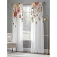 thumbnail image 4 of Pink Floral Sheer Curtains 84 Inch Length 2 Panels Set, Spring Pastoral Botanical Wildflowers Leaves Voile Window Treatment Rod Pocket Curtains Sheers Drapes for Bedroom/Living Room/Kitchen 52"x84"x2, 4 of 7