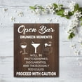 thumbnail image 3 of JennyGems Open Bar Wedding Sign, Wedding Reception Signs Drunken Moments Will Be Photographed Documented and Thoroughly Ridiculed, Wedding Decor, Birthday Anniversary Bar Sign Home Bar Decor (Brown), 3 of 11