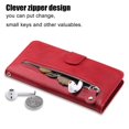 thumbnail image 5 of KAIYANG Funda de teléfono para Oppo Find X6, textura de piel de becerro, bolsillo con cremallera, soporte, carcasa tipo billetera, cubierta de cuero PU, estilo E Oppo Find X6 rojo, 5 of 5