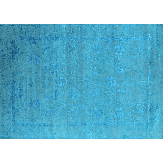 Ahgly Company Indoor Rectangle Oriental Light Blue Industrial Area Rugs, 5' x 8'