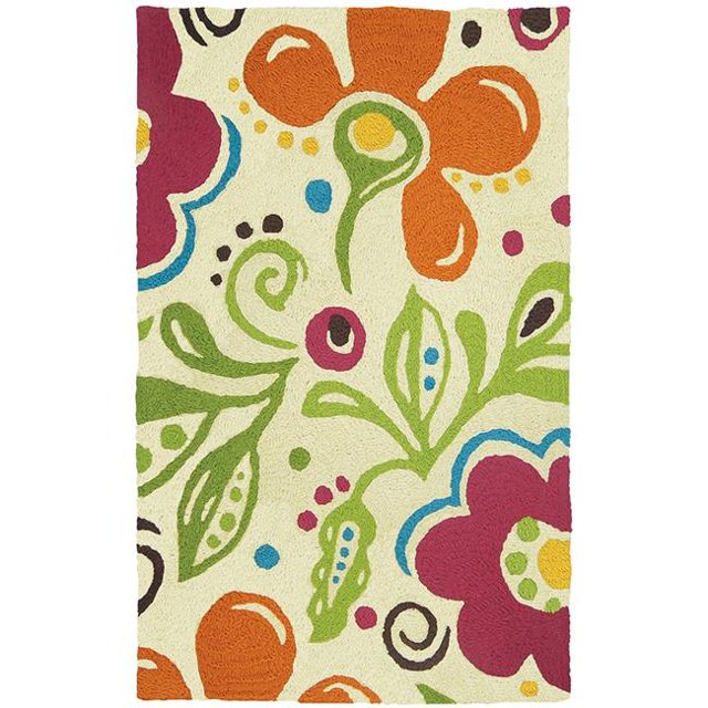 Jellybean JIO-HD018E 58 x 78 in. Fab Floral Indoor & Outdoor Area Rug
