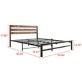 thumbnail image 7 of Modern Queen Size Bed Frame with Under-bed Storage Space, Metal Platform Bed with Wood Headboard, Platform Bed for Bedroom, Noise-Free, 7 of 7