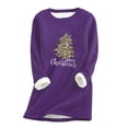 thumbnail image 1 of Camisas Navideñas Para Mujer, Camisetas de Manga Larga, Sudadera de Lana Gruesa, Ropa Interior Cálida de Cuello Redondo Con Estampado de Terciopelo Odeerbi  ODB201192, 1 of 5