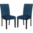 thumbnail image 3 of Blue Velvet Parsons Dining Chairs / Solid Wood Legs for Stability, 3 of 5