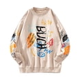 thumbnail image 2 of CEHVOM 2021 Automne et Hiver Nouveaux Chandails pour Hommes, Hauts Tendance à Col Rond Imprimé pour Hommes, Chandails Grande Taille à Motif Graffiti, 2 of 4