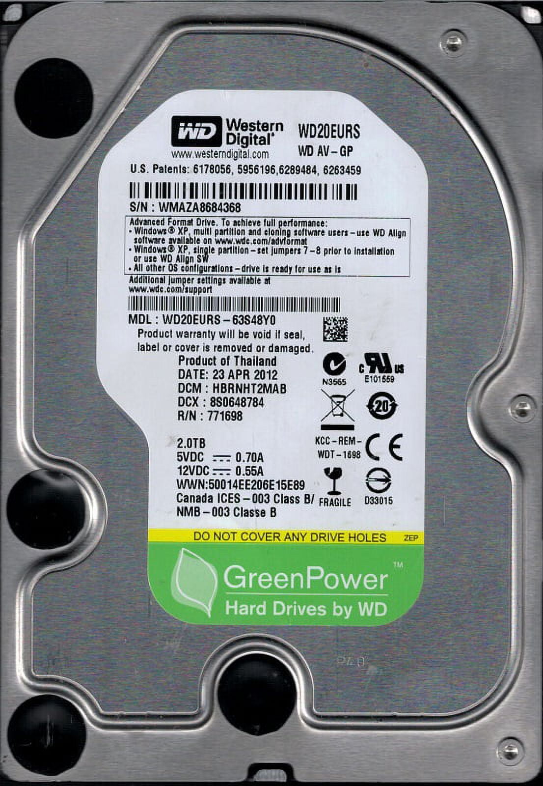 Western Digital WD20PURX-64P6ZY0 2TB DCM: HHNNHT2MHB - Walmart.com