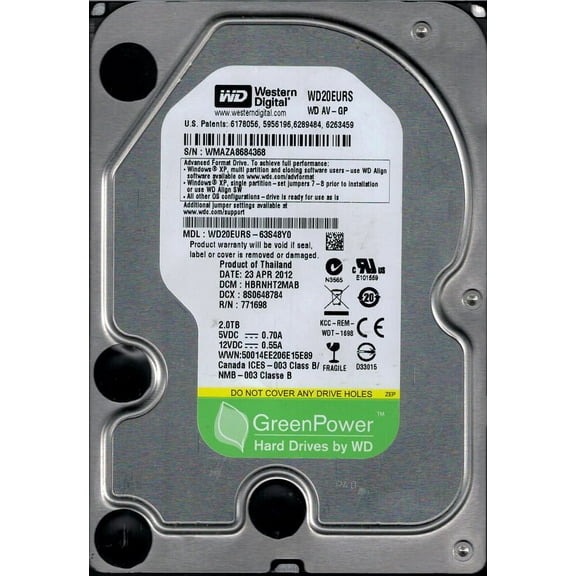 Western Digital WD20EURS-63S48Y0 2TB DCM: HBRNHT2MAB